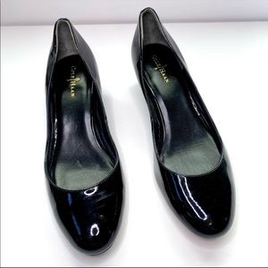 Cole Haan Nike Air Black Patent Wedge Slip On Shoe 7.5 Like New